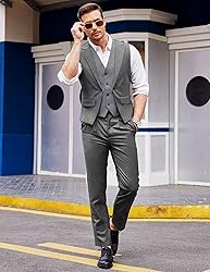 Coofandy Mens Formal Fashion Layered Vest Waistcoat