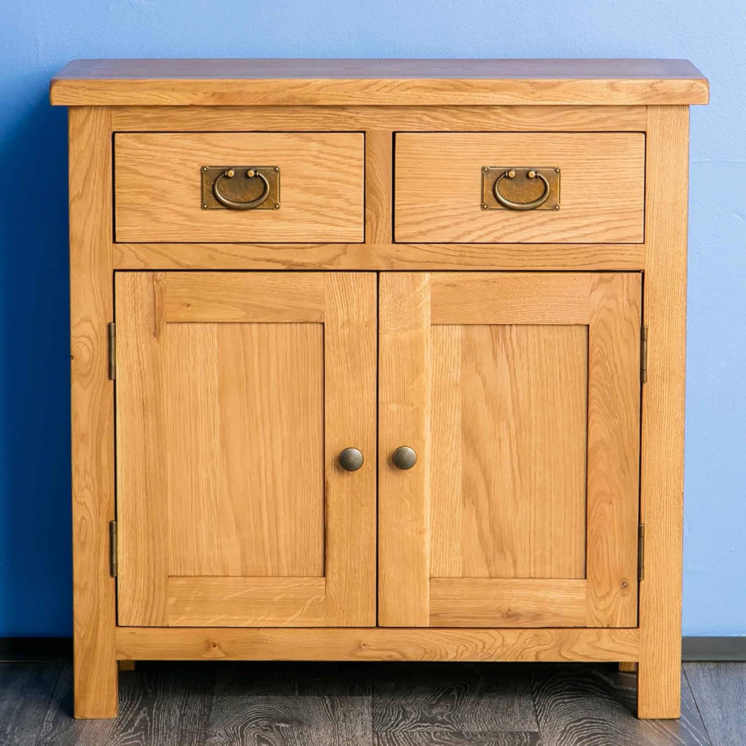 RoselandFurniture Surrey Oak Small Sideboard, Honey Oak, 90 x 80 x 36 cm - Image 3