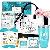 60th Birthday Gifts for Women 60 Year Old Birthday Gifts for Women Cool Fabulous Gift Ideas for Woman in Their 60s Funny 1966 Gift for 60 Year Old Woman Happy 60th Bday Decorations with Tumbler Bag