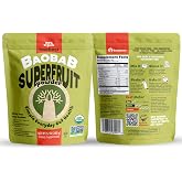 Baobest Organic Baobab Fiber Fruit Powder, 12 Ounce Bag | Raw Fiber Rich Superfood with Vitamin C &amp; Prebiotic Fiber for Immune Support &amp; Gut Health, GLP-1 Support - Gluten Free, Vegan