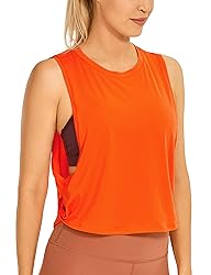 CRZ YOGA Pima Cotton Cropped Tank Tops for Women