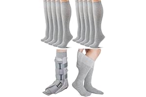 Shihanee 5 Pairs Seamless Walking Boot Socks Over The Calf Loose Fit AFO Tube Socks Liner for Cam Walker Orthopedic Boot Cast