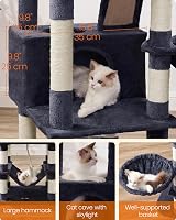 Feandrea Cat Tree 168 cm Large Tower with 13 Scratching Posts Smoky Grey view 5