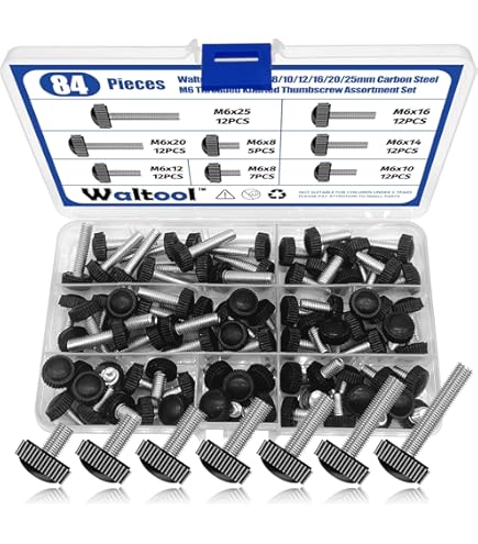 303 Stainless Steel Thumb Screw - M6-1.0 Thread, 12mm Length, Knurled Head DIN 464