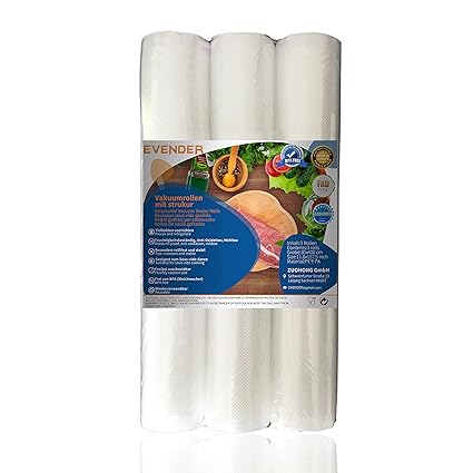 Vakuumierfolie Vakuumrollen 3 Rollen Vakuumfolienrollen, Profi Folienrollen Vakuum Folienbeutel 30 x 400 cm, Profi Folien Vak