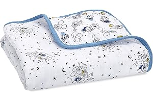 aden + anais Dream Blanket, Boutique Muslin Baby Blankets for Girls & Boys, Ideal Lightweight Newborn Nursery & Crib Blanket, Unisex Toddler & Infant Bedding, Shower Gifts, Mickey and Goofy Star Gazer