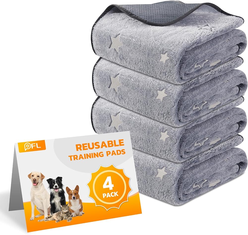 PICK FOR LIFE 4 Pack Washable Puppy Pads 46x61cm Non-Slip Reusable