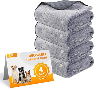 PICK FOR LIFE 4 Pack Washable Puppy Pads 46x61cm Non-Slip Reusable
