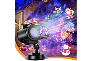 HAKUTA Halloween Christmas Projector Lights,HD Wave Ocean Effect LED Projector with 16pc Slides Patterns and Remote Control for Christmas, New Year, Birthday, Halloween, Thanksgiving Décor