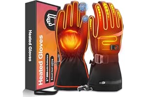 FFRAAO Heated Gloves for Men Women, 7.4V Rechargeable Electric Hand Warmer Gloves with Touchscreen Waterproof, Heated Gloves for Winter Outdoor Work Skiing Snowboarding Hiking Raynaud