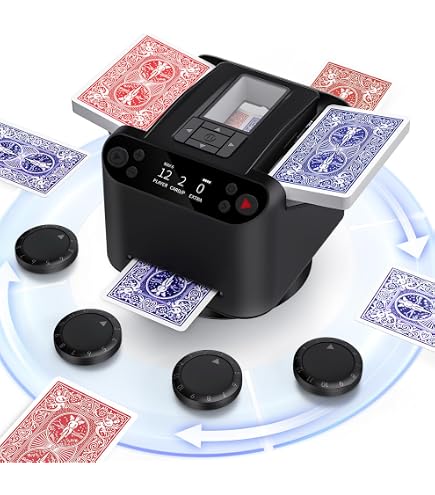 Barajador Y Repartidor Automático De Cartas Eléctrico Con Giro 180°/360°, Compatible Con 2 Mazos
