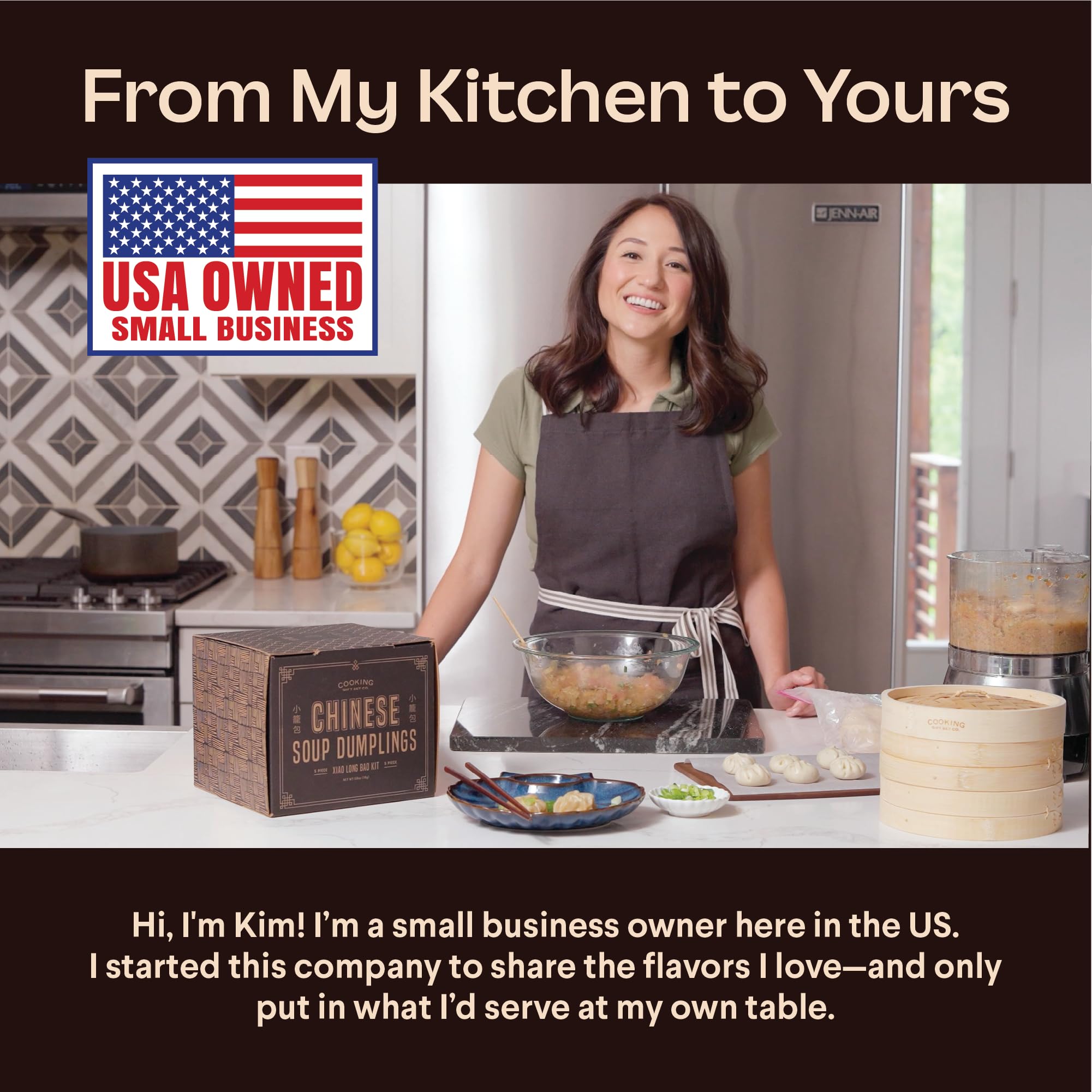 Cooking Gift Set Co. Bamboo Steamer Basket Soup Dumpling Kit - 2 Tier 8-Inch Dumpling Steamer for Cooking with Agar Agar, Roller, Spoon, Liners, Recipes & Step-by-Step Video (6-Piece Set)