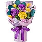 Beaulasting Roses Flowers for Delivery Prime Forever Flowers Preserved Roses Bouquets Purple Flower Birthday Gifts for Women Valentine's Day Mothers Day Graduation