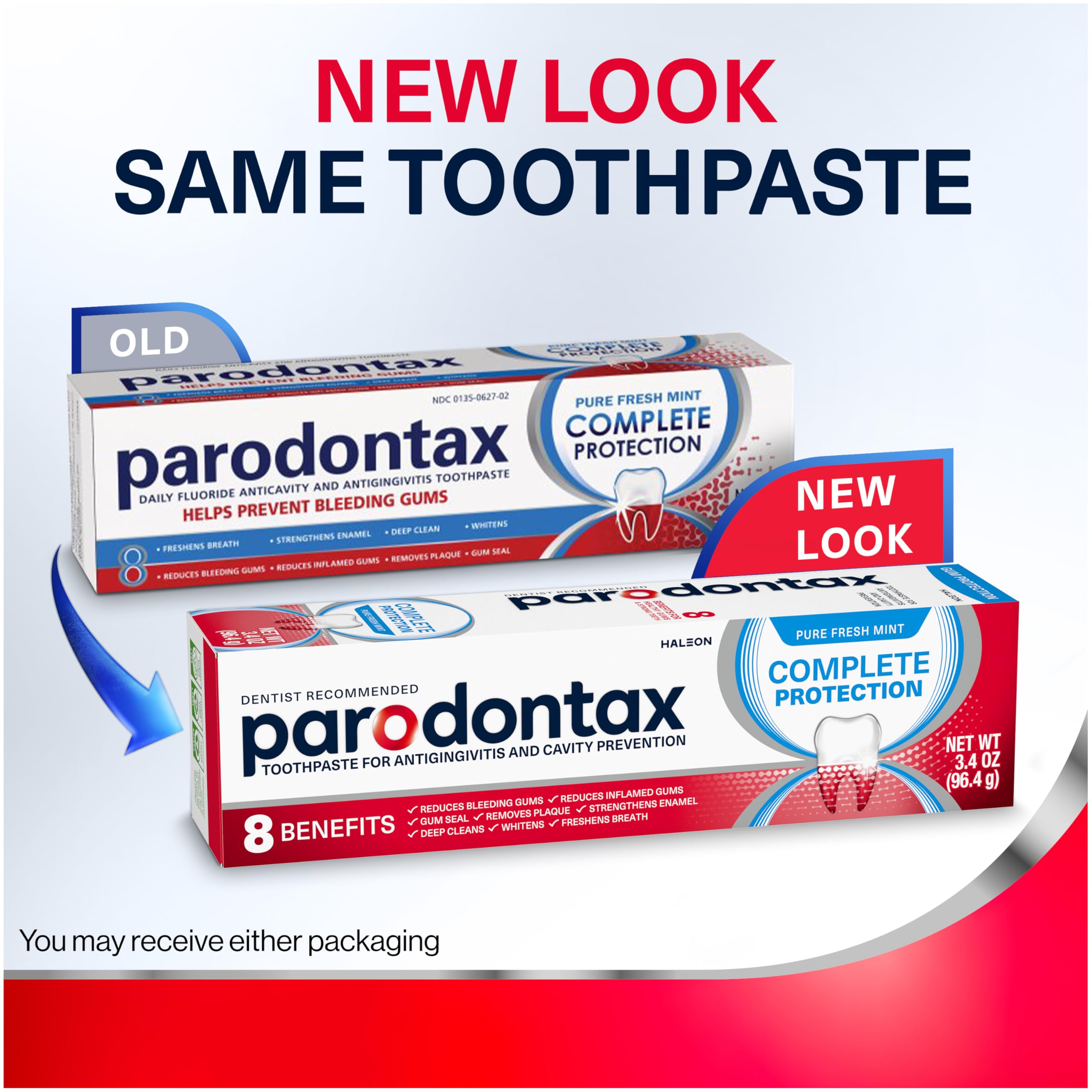 Parodontax Complete Protection Toothpaste, Pure Fresh Mint - 3.4 oz x 3