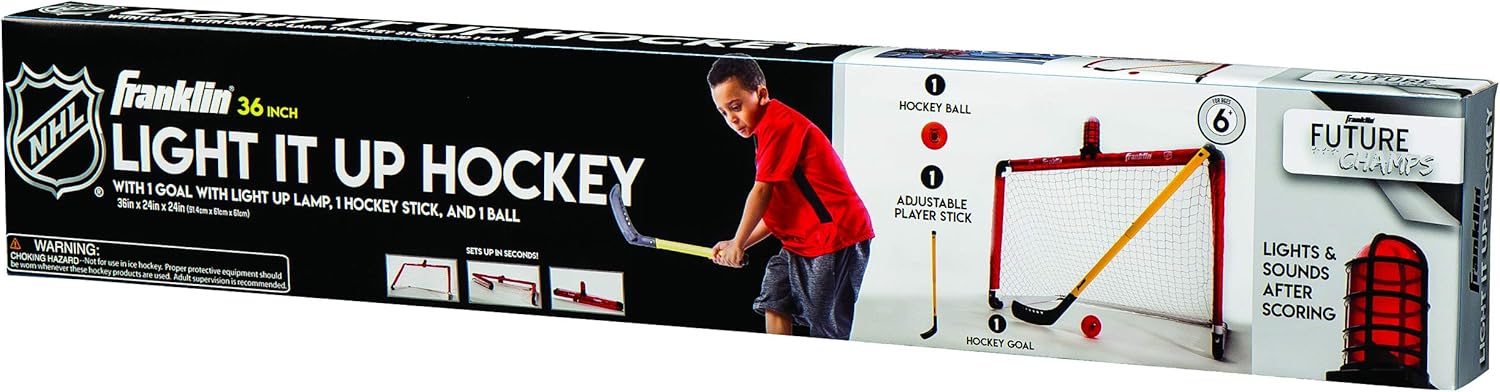 Franklin Sports Mini Hockey Goal Set - NHL Light Up Knee Hockey Goal and Stick Set with Hockey Ball - Perfect for Indoor Floor Hockey and Knee Hockey : Toy Hockey Products : Sports & Outdoors