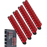 DEHOYI Magnetic Screwdriver and Wrench Organizer, 48-Slot Tool Holders | Magnetic Base and Screw Holes for Toolbox Side and Wallmount, Flexible High-Tension Clips, Space-saving Tool Storage System