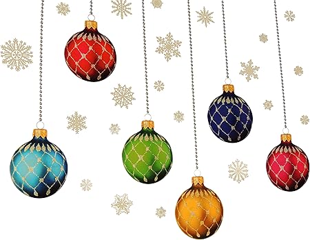Lps Boule De Noël Pour Vitrail Flocon De Neige Stickers Pour