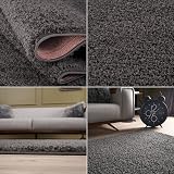 THE RUGS Living Room Rug Shaggy 30 mm Thick 140x200 Dark Grey view 5