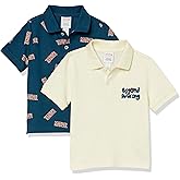 Amazon Essentials Disney | Marvel | Star Wars Boys and Toddlers' Short-Sleeve Pique Polo Shirts, Pack of 2