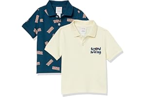 Amazon Essentials Disney | Marvel | Star Wars Boys and Toddlers' Short-Sleeve Pique Polo Shirts, Pack of 2
