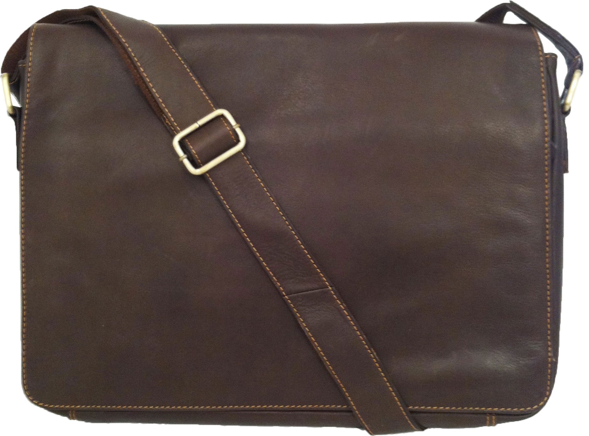 Unicorn Real Leather Brown 16.4" Laptop Bag Messenger #2L