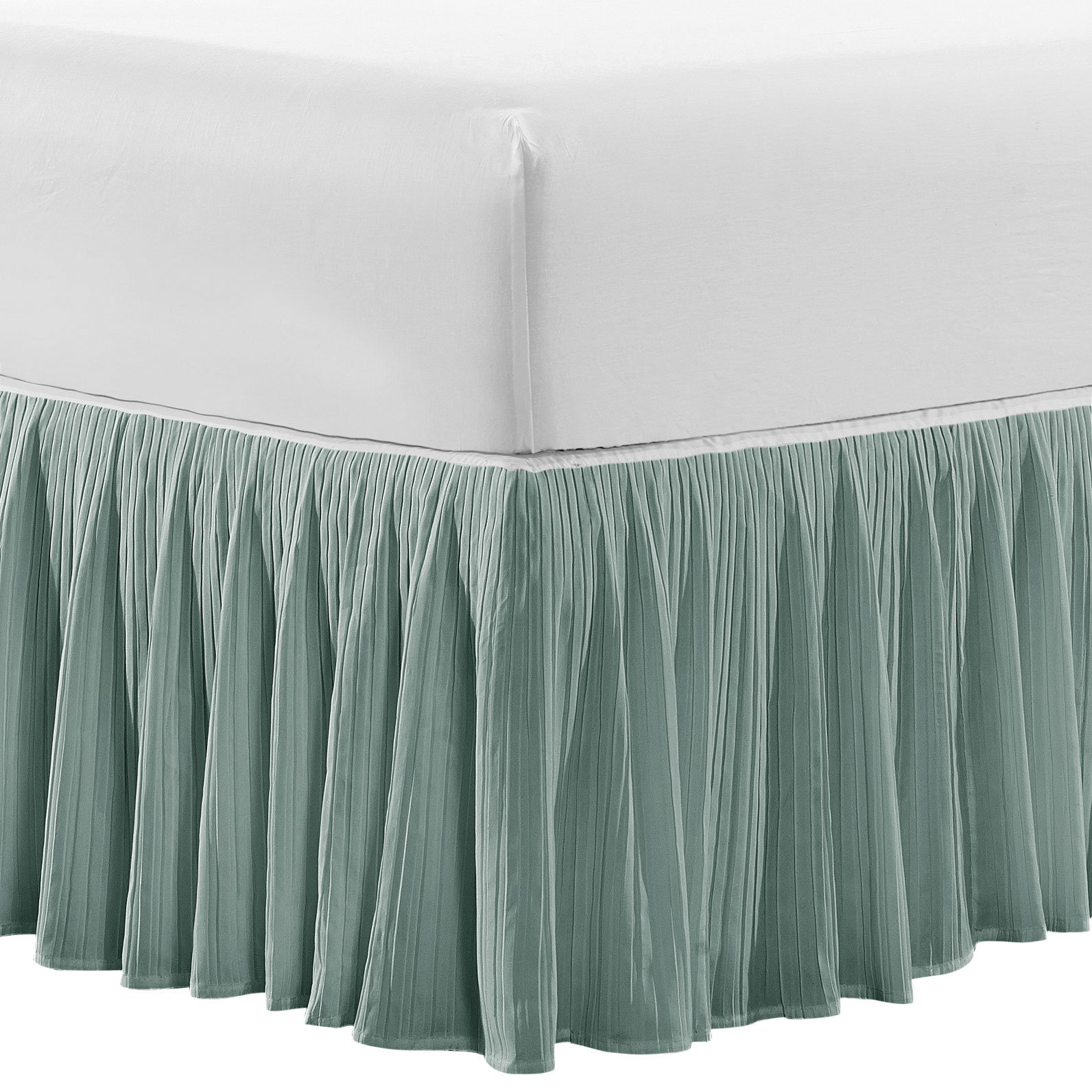 Home Soft Things BNFBSQPLSB Serenta Microfiber Pleated Bedskirt 18" Drop in 703510529312  eBay