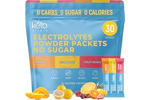 Keto Vitals Original Electrolytes Powder Packets | Keto Friendly Electrolyte Travel Packets | Variety Individual Packets | Energy Drink Mix | Zero Calorie Zero Carb (Original Assorted, 30 Count)
