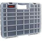 Stalwart - 75-ST6073 Portable Storage Case with Secure Locks and 55 Small Bin Compartments for Hardware, Screws, Bolts, Nuts, Nails, Beads, Jewelry and More by Black