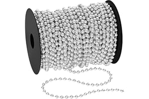 Arrowom 100 FT Christmas Tree Garland Beads,Faux Pearls Beads Garland Chain Roll,Silver Beads for Christmas Tree,Artificial Pearl Garland Roll for Christmas Tree Decorations Wreath Mantle Fireplace