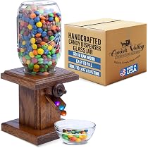 Amazon.com: Handcrafted Amish Wooden Candy Dispenser Glass Jar ...