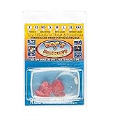 Medium &ndash; Vented Doc&rsquo;s Proplugs &ndash; Red &ndash; LEASHED &ndash; Reusable Earplugs for Surfing, Swimming, Diving &amp; Water Sports | Blocks Cold Water &amp; Wind | Helps Equalize Pressure | Made in USA