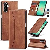 Jasonyu Flip Wallet Case for Samsung Galaxy A26 5G,Leather Magnetic Folio Cover with Card Holder,Kickstand - TPU Shockproof Durable Protective Phone Case,Brown