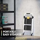 KINGRACK 2 Step Folding Ladder Safety Lock Non-Skid Pedals White view 6