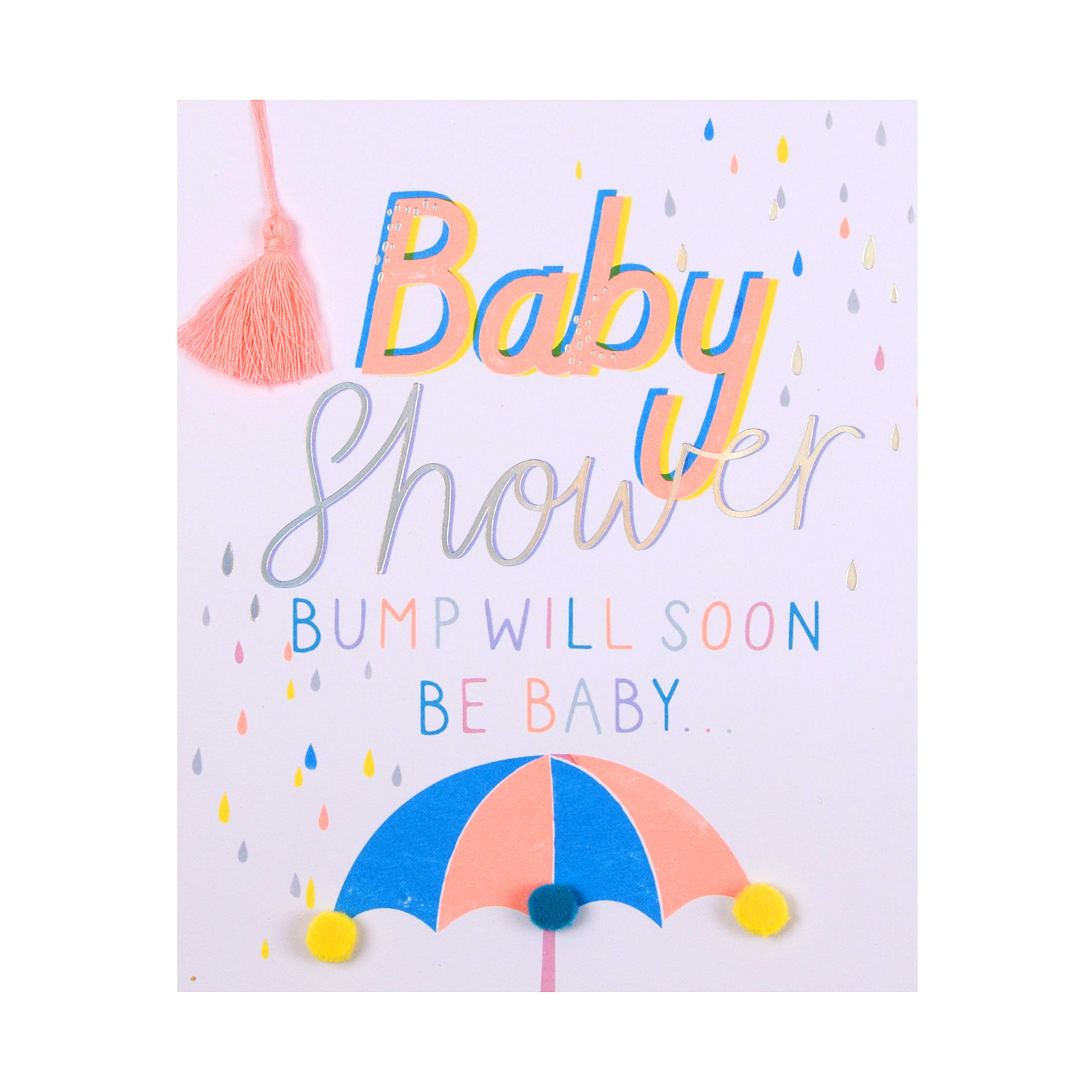 Hallmark Baby Shower Celebration Card - Contemporary Design with Neon Inks and Foil Details