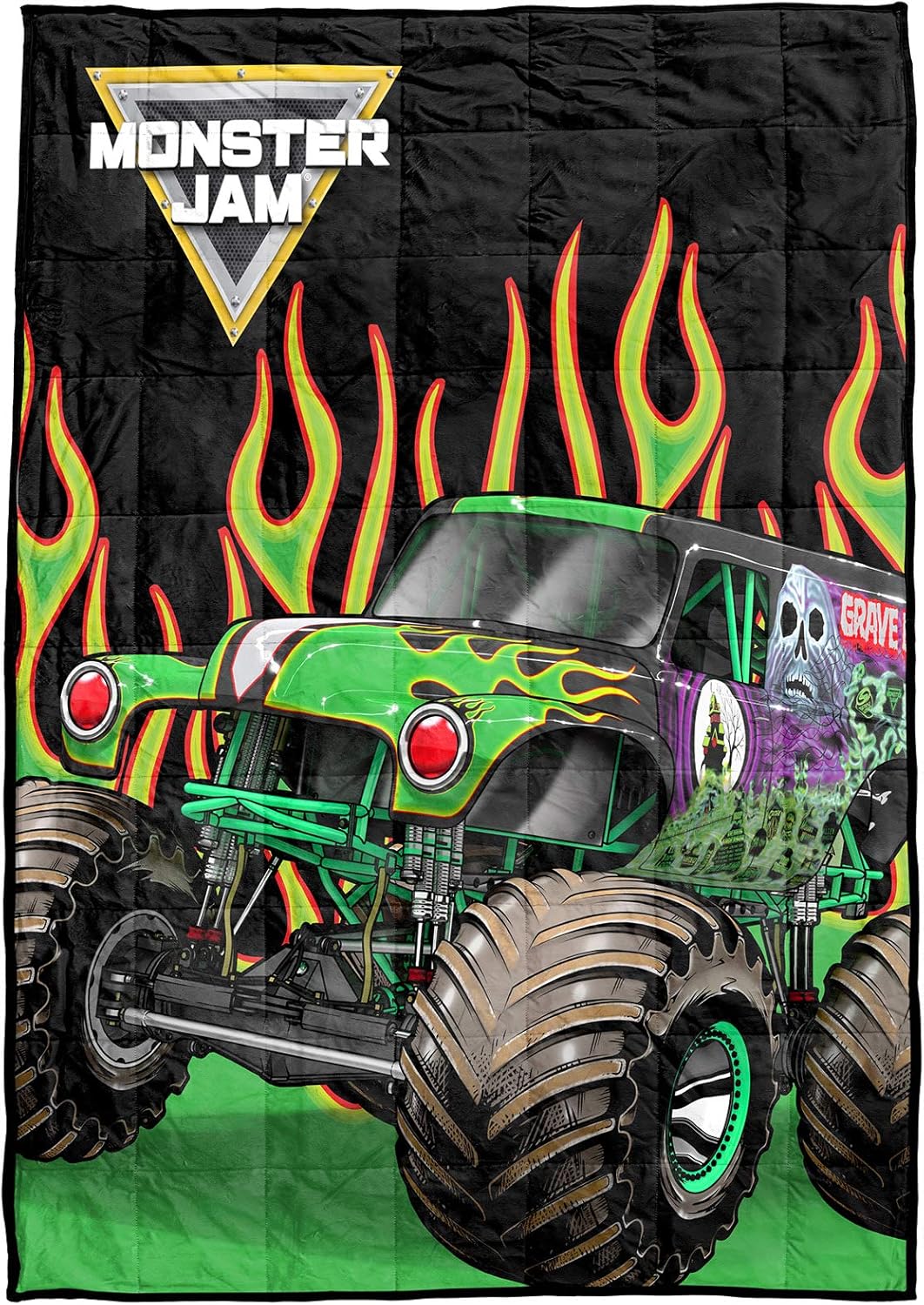 Monster Jam MJ Flame On Weighted Blanket 5 lbs Measures