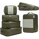 6-Pack Large Compression Packing Cubes for Travel - Lightweight Compression Packing Cube Set, Water-Resistant Luggage Organizer Bags & Suitcase Organizers, Travel Cubes for Carry-On, Checked Luggage