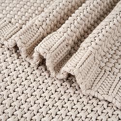 Longhui bedding Chunky Cable Knit Throw Blanket