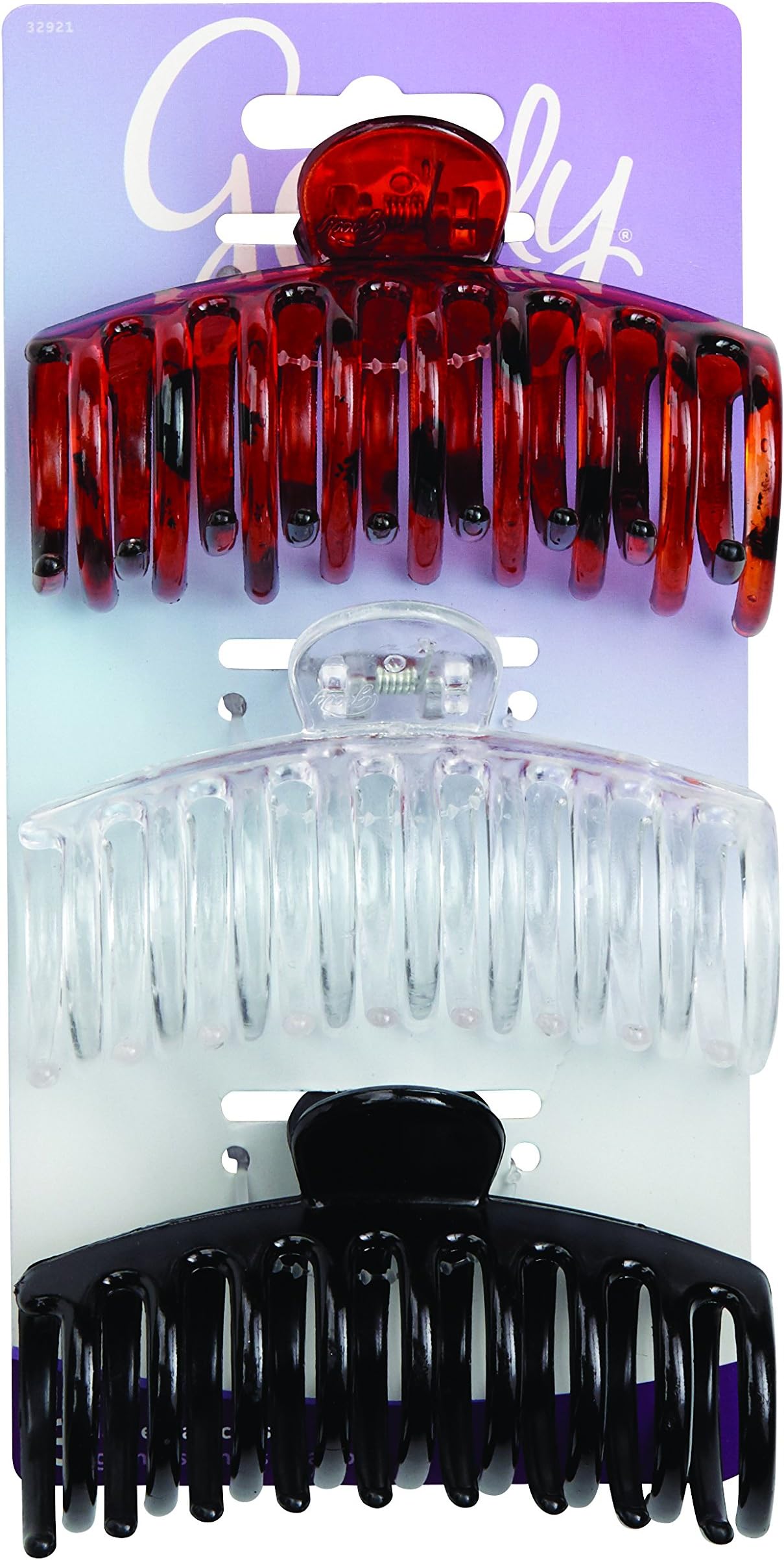 Goody Classics Claw Hair Clip, Medspiral, 3 Count,(Colors may vary)