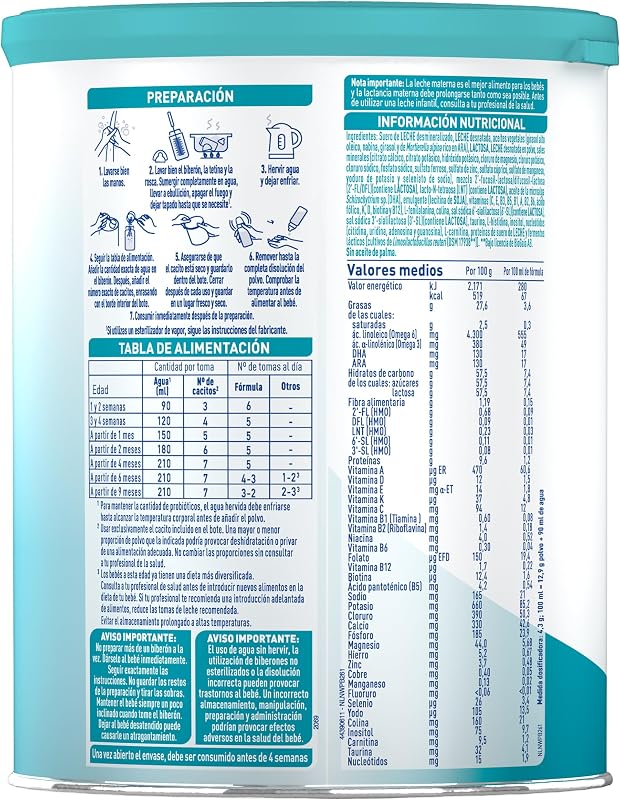 Nestlé NAN OPTIPRO 1 Leite infantil, leite artificial desde o primeiro dia, Leite em pó, biberão de 800g