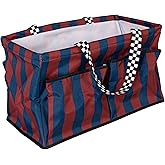 Household Essentials Red and Blue Striped All-Purpose Utility Tote with Pockets