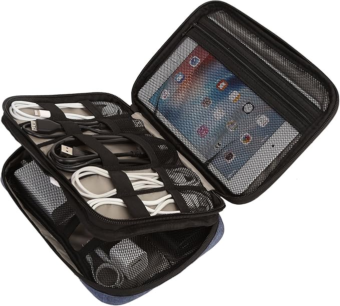 BAGSMART Tech Pouch Travel, Electronics Accessories Organizer Case Doublelayer for Hard Drives