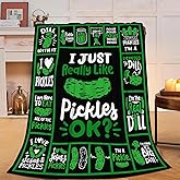 Pickle Blanket Super Soft Warm Pickle Fleece Throw Blanket I Just Really Like Pickle Women Girls Cozy Fluffy Lightweight Flannel Gifts Blankets for Men Adults 50"X40"