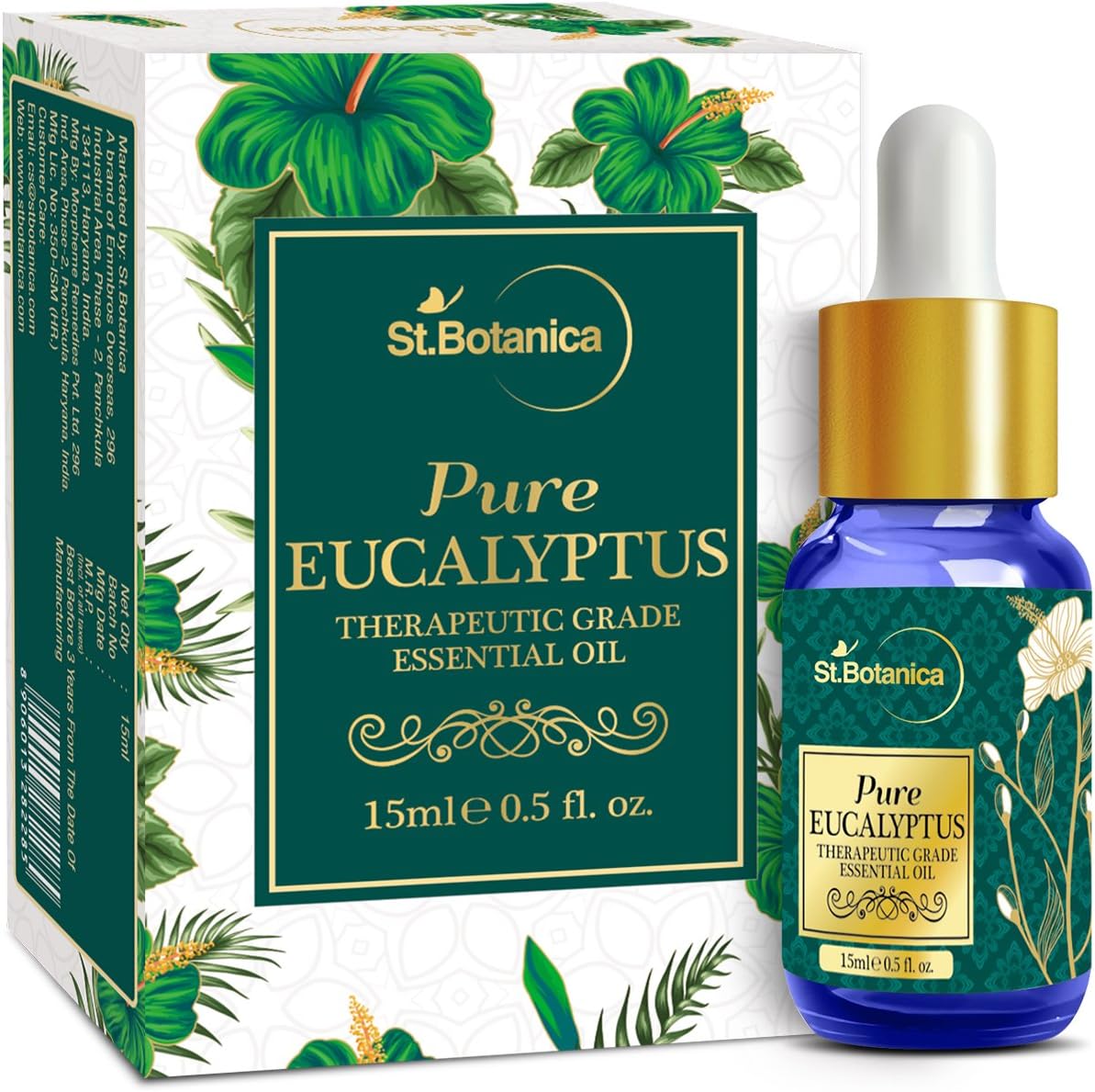 Amazon Com St Botanica Eucalyptus Pure Aroma Essential Oil 15 Ml Health Personal Care