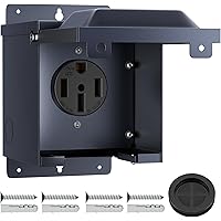 Joinfworld 50 Amp RV Power Outlet Box, 125/250V NEMA 14-50R RV Receptacle UL Listed, Weatherproof Lockable Power Outlet Panel