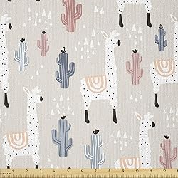 Ambesonne Llama Fabric by The Yard, Pattern South