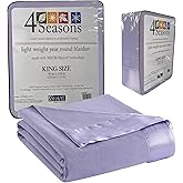 Shavel thermee Micro Flannel King-Size All Seasons Lightweight Sheet Blanket, Machine Wash & Dry, No Pilling, 90Lx108W, Lilac