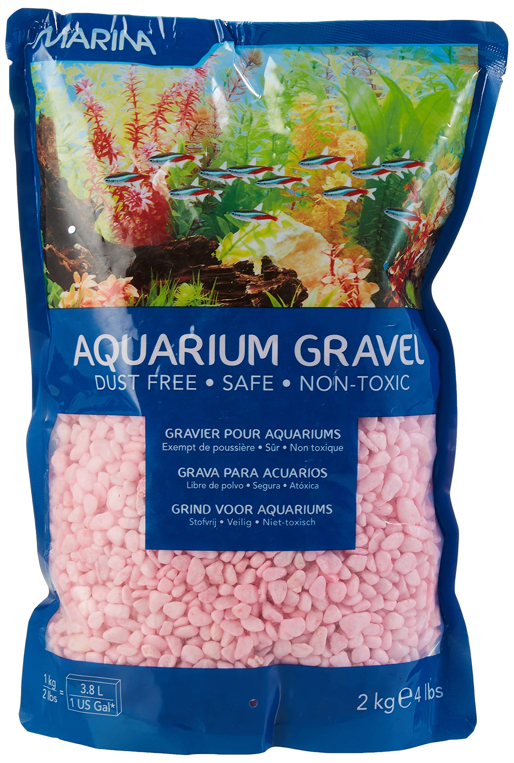 Marina Decorative Aquarium Gravel, 2 Kg, Pink