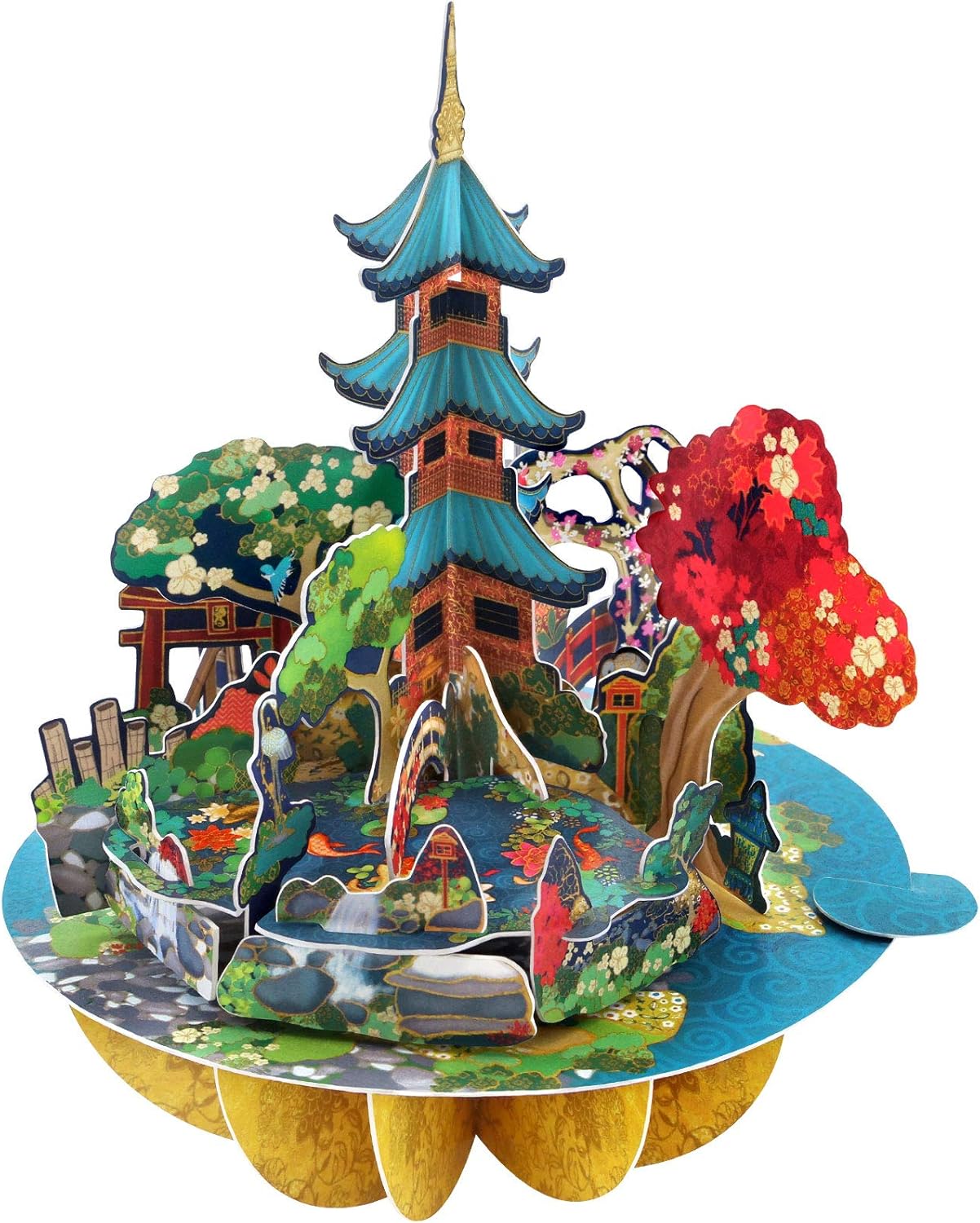 SANTORO Pirouette, 3D Pop Up Greeting Card - Japanese Garden - for Her for Him Birthday, Mothers Day, Fathers Day