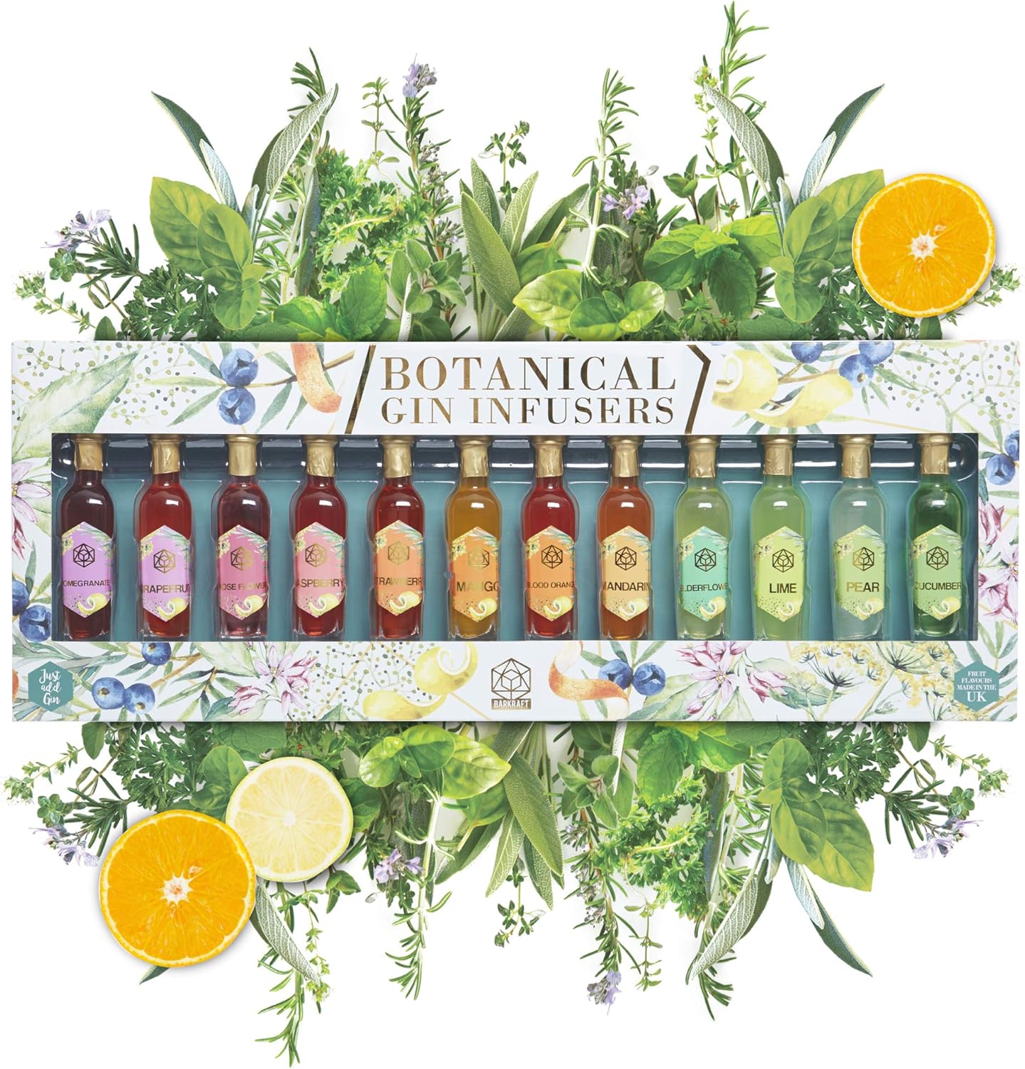 Barkraft™ Botanical Gin Infusers 12 Bottle Gift Set Amazon.co.uk