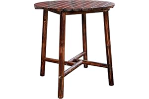 Leigh Country TX 93753 Char-Log Slatted Round Bar Table